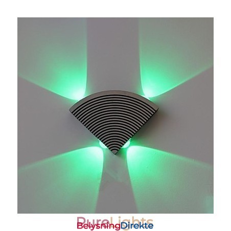 Viftevegglampe Med Fire Lys Grønn Aluminium Akryl