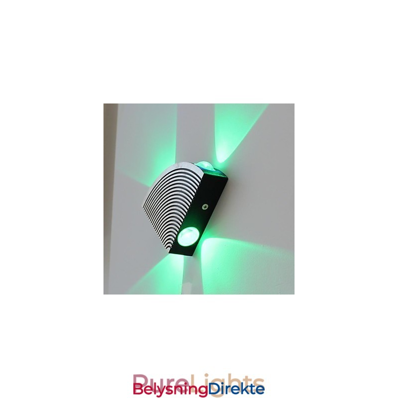 Viftevegglampe Med Fire Lys Grønn Aluminium Akryl