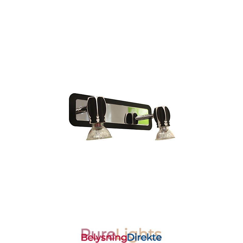 Moderne Svarte Vegglamper Baderomslamper Med 2 Lys