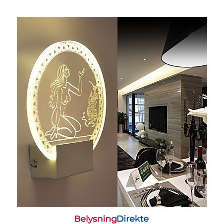 Akryl Vegglampe Pvc Lampe Lyschip Moderne Samtidsstil Metall 5W