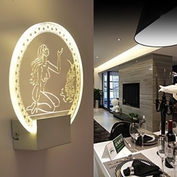 Akryl Vegglampe Pvc Lampe Lyschip Moderne Samtidsstil Metall 5W