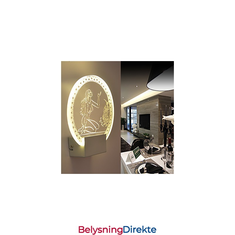 Akryl Vegglampe Pvc Lampe Lyschip Moderne Samtidsstil Metall 5W