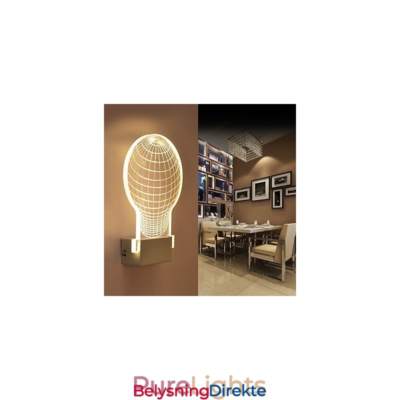 Akryl Vegglampe Pvc Lampelampe Chip Moderne Samtids Metall