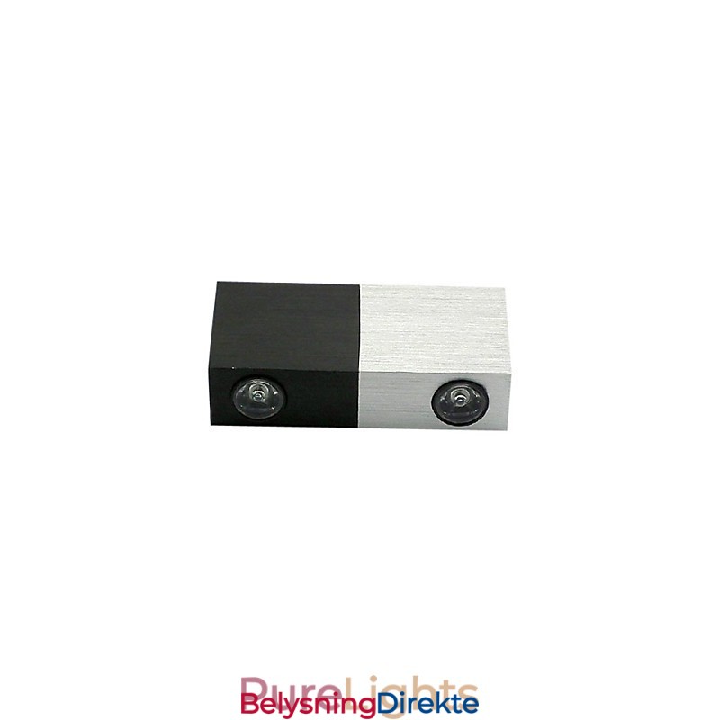 Moderne Vegglampe Med Halvt Sølvfarget Halvt Svart Elegant Design Kubisk Kropp 2 Stk