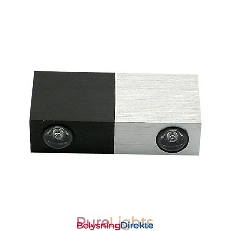 Moderne Vegglampe Med Halvt Sølvfarget Halvt Svart Elegant Design Kubisk Kropp 2 Stk