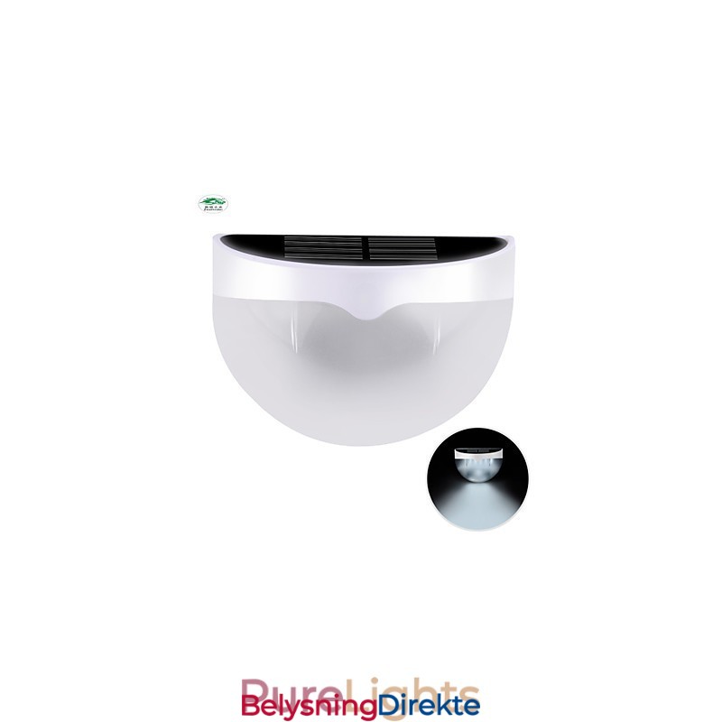 Soldrevet Vanntett Ip55-Lampe Hvit + Svart