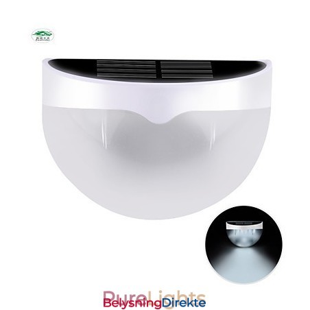 Soldrevet Vanntett Ip55-Lampe Hvit + Svart