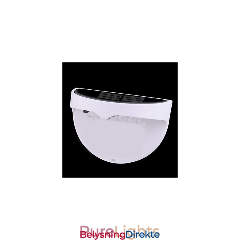 Soldrevet Vanntett Ip55-Lampe Hvit + Svart