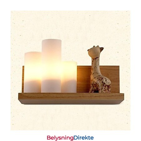 Vegglampe Med Tre Lys Og Glass