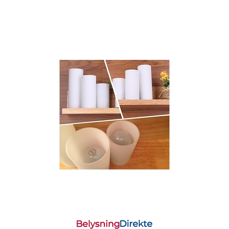 Vegglampe Med Tre Lys Og Glass