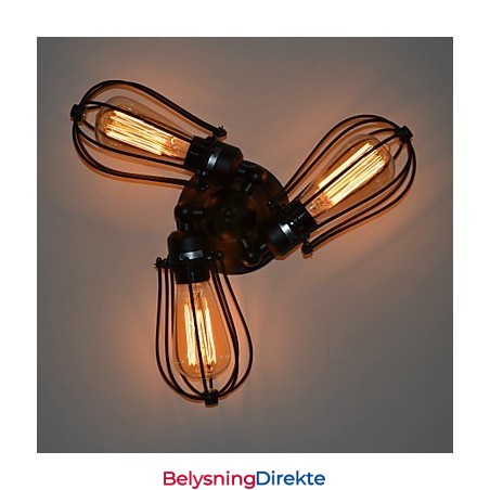 Mini-Vegglampe I Rustikt Metall I Hyttestil