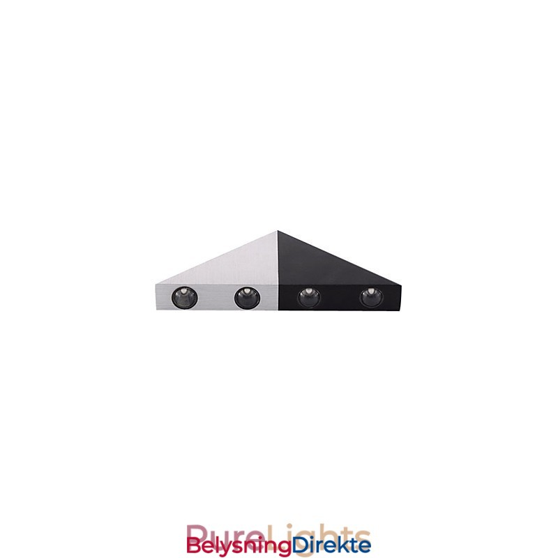 Moderne Vegglampe Med Svart Og Sølvfarget Elegant Trekantdesign