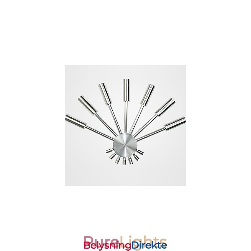 Moderne Vegglampe Med Spredende Lys, Vifteformet, 7 Metallstenger, Elegant Stil