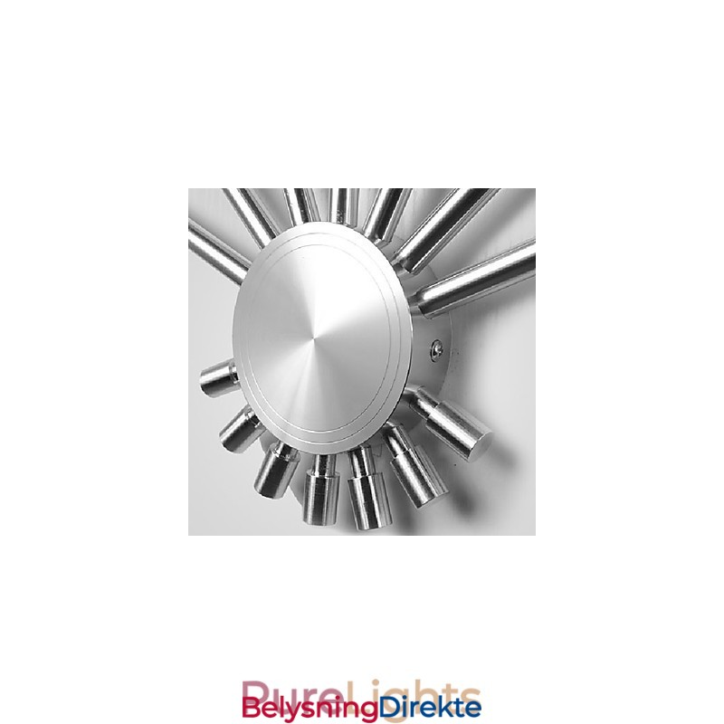 Moderne Vegglampe Med Spredende Lys, Vifteformet, 7 Metallstenger, Elegant Stil