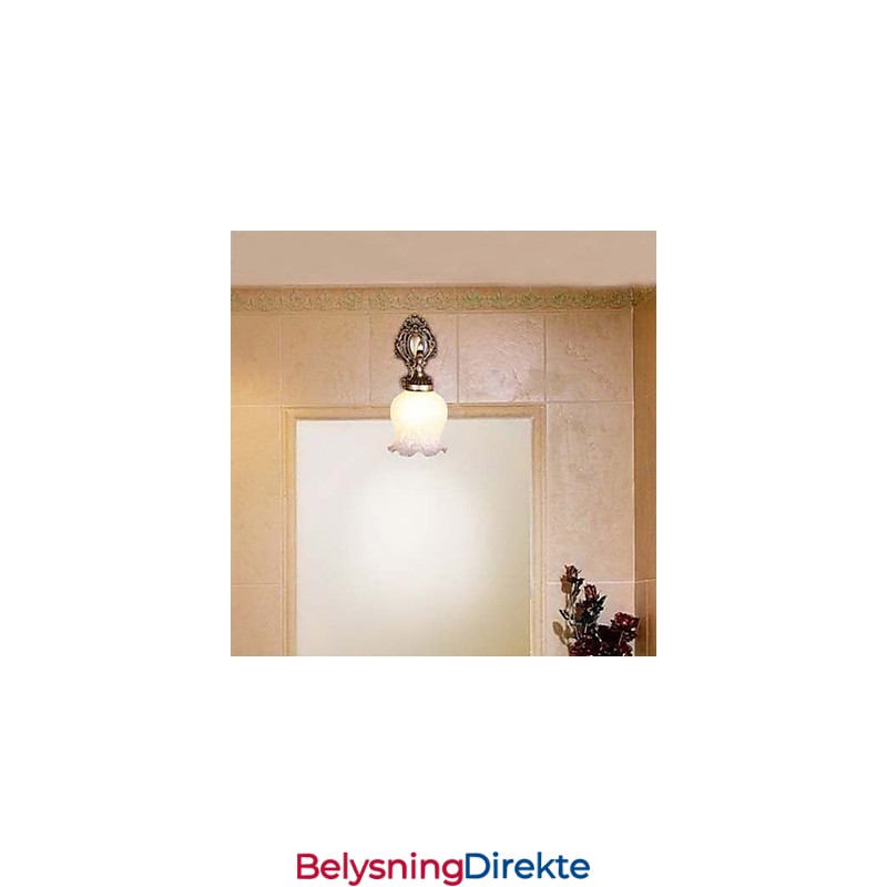 Baderomsvegglampe 1 Lys Klassisk Metallglassmaleri