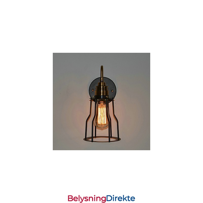 Minimalistisk Kunstnerisk Vegglampe Med Svart Metallskjelettskjerm