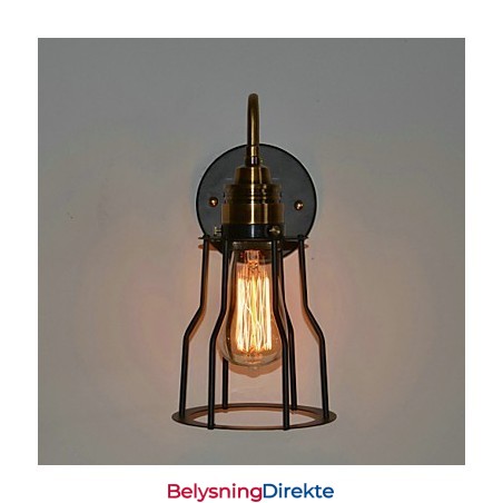 Minimalistisk Kunstnerisk Vegglampe Med Svart Metallskjelettskjerm