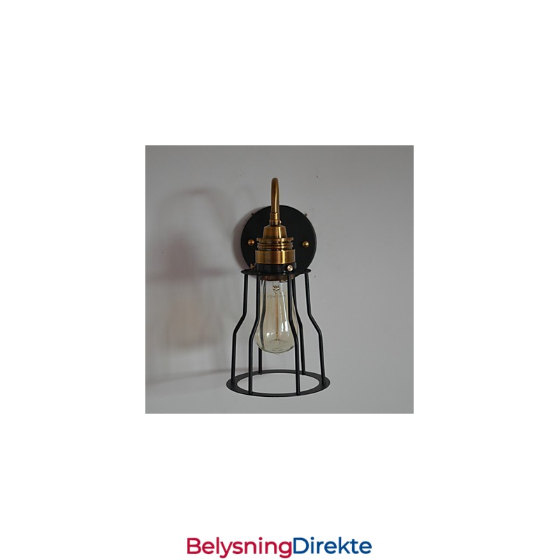 Minimalistisk Kunstnerisk Vegglampe Med Svart Metallskjelettskjerm