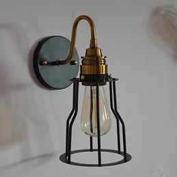 Minimalistisk Kunstnerisk Vegglampe Med Svart Metallskjelettskjerm