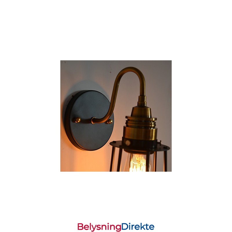 Minimalistisk Kunstnerisk Vegglampe Med Svart Metallskjelettskjerm