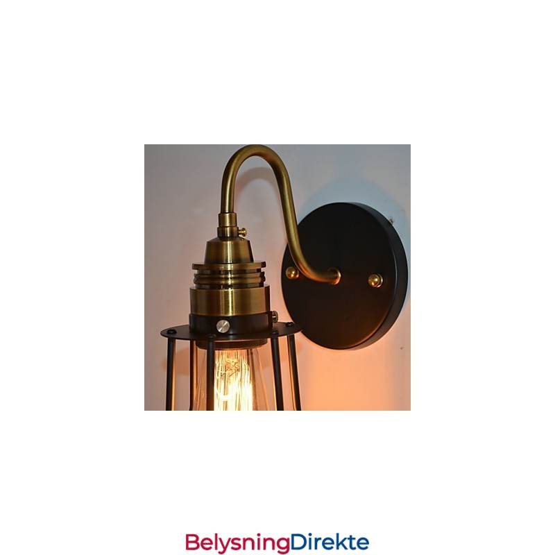 Minimalistisk Kunstnerisk Vegglampe Med Svart Metallskjelettskjerm