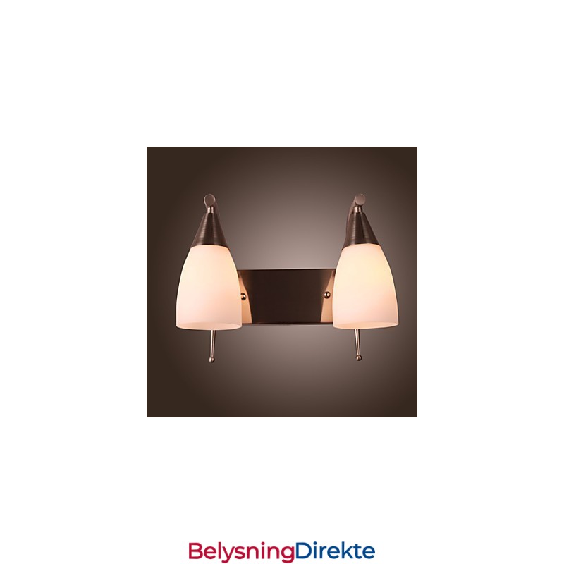 Vegglampe Med 2 Lys I Hvit Skjerm