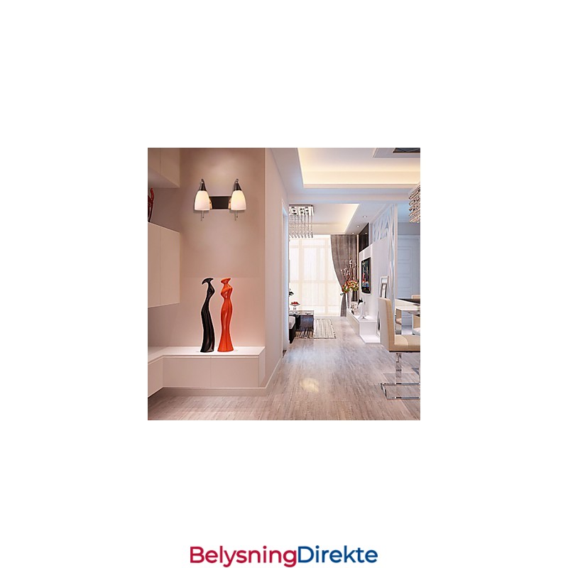 Vegglampe Med 2 Lys I Hvit Skjerm