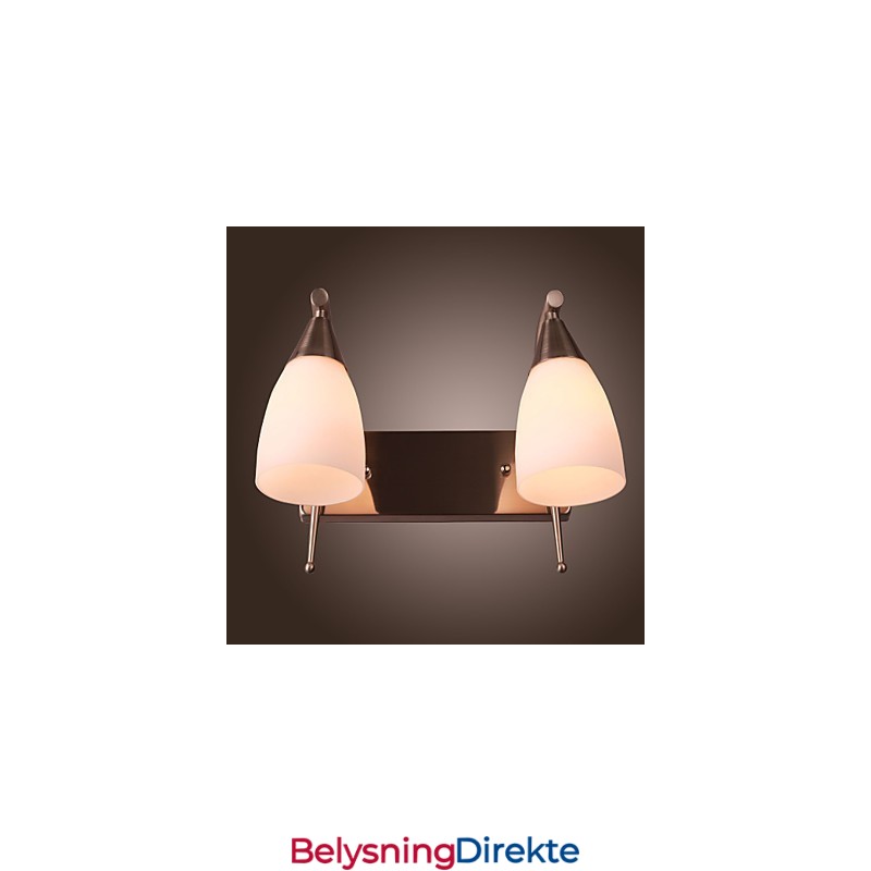 Vegglampe Med 2 Lys I Hvit Skjerm