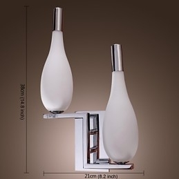 Krystallvegglampe Med 2 Lys I Flaskeformet Skjerm