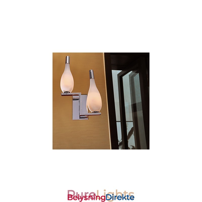 Krystallvegglampe Med 2 Lys I Flaskeformet Skjerm