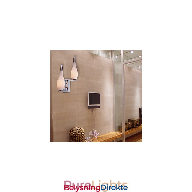 Krystallvegglampe Med 2 Lys I Flaskeformet Skjerm