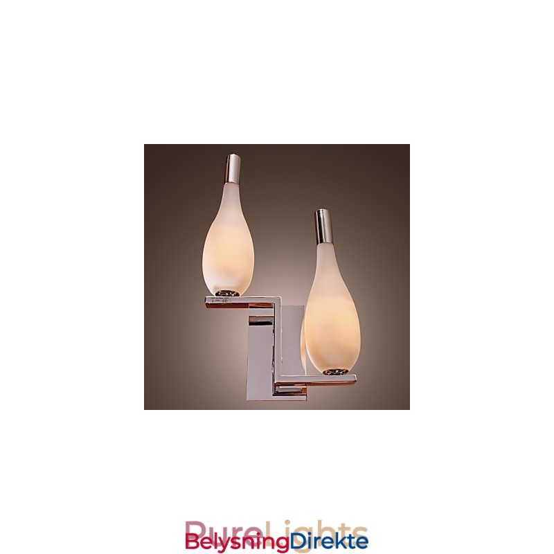 Krystallvegglampe Med 2 Lys I Flaskeformet Skjerm