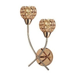 Krystallgyllen Vegglampe I 2 Lyskilder