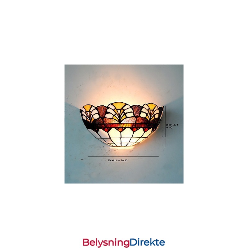 Retro Landlig Vegglampe Glassskjerm Stue Soverom Restaurant Kafé Bar Vegglampe