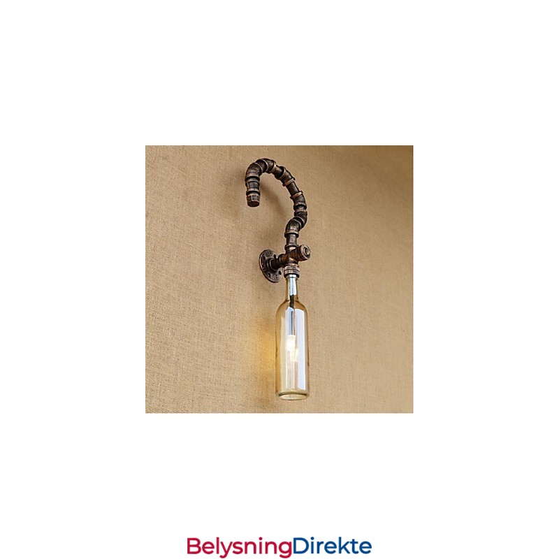 Retro Amerikansk Landsby Kreativ Industri Vind Designer Vannflaske Vegglampe Vegglampe Rav