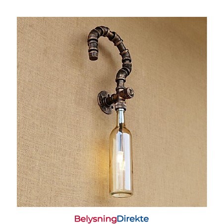 Retro Amerikansk Landsby Kreativ Industri Vind Designer Vannflaske Vegglampe Vegglampe Rav