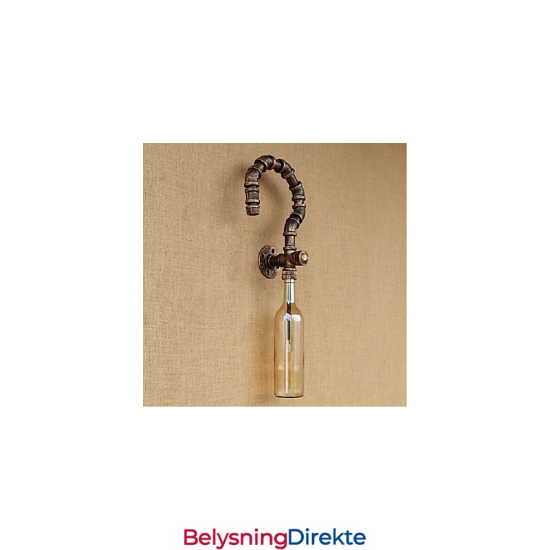 Retro Amerikansk Landsby Kreativ Industri Vind Designer Vannflaske Vegglampe Vegglampe Rav