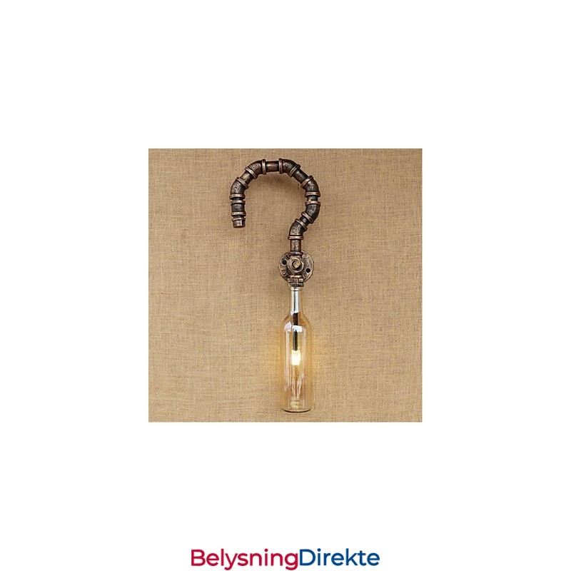 Retro Amerikansk Landsby Kreativ Industri Vind Designer Vannflaske Vegglampe Vegglampe Rav