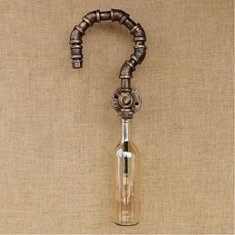 Retro Amerikansk Landsby Kreativ Industri Vind Designer Vannflaske Vegglampe Vegglampe Rav