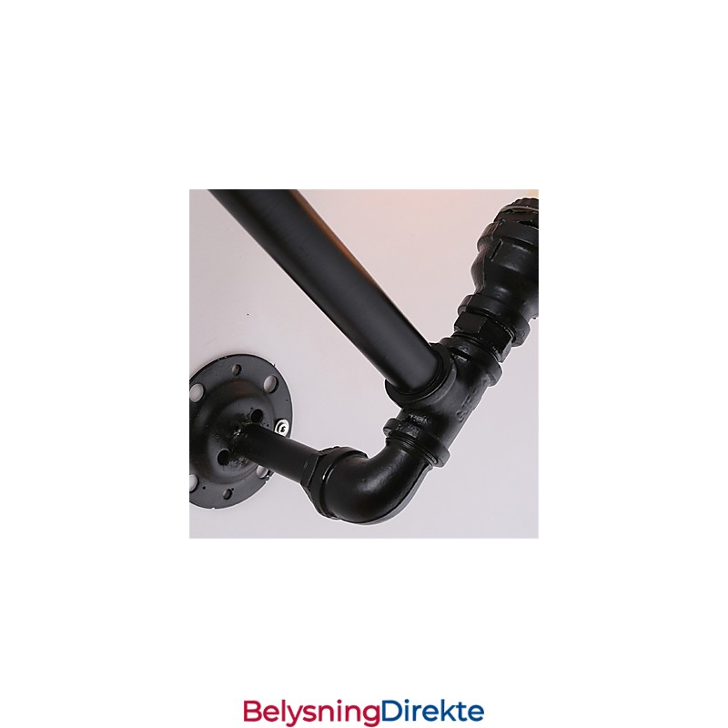 Hoder Vintage Industrielle Rørvegglamper Svarte Kreative Lys Restaurant Kafé Bar Dekorasjonsbelysning