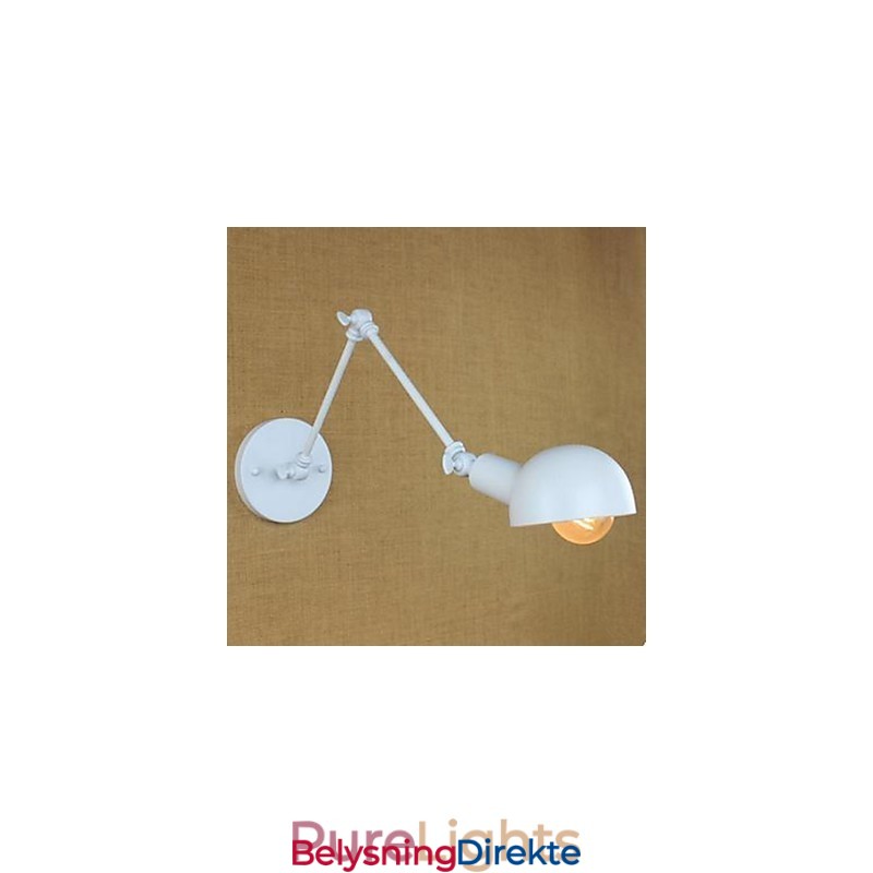 Hvit Dobbel Festivalvegglampe I Smijern Med Lang Arm