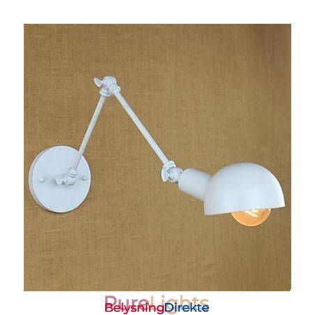 Hvit Dobbel Festivalvegglampe I Smijern Med Lang Arm