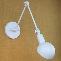 Hvit Dobbel Festivalvegglampe I Smijern Med Lang Arm