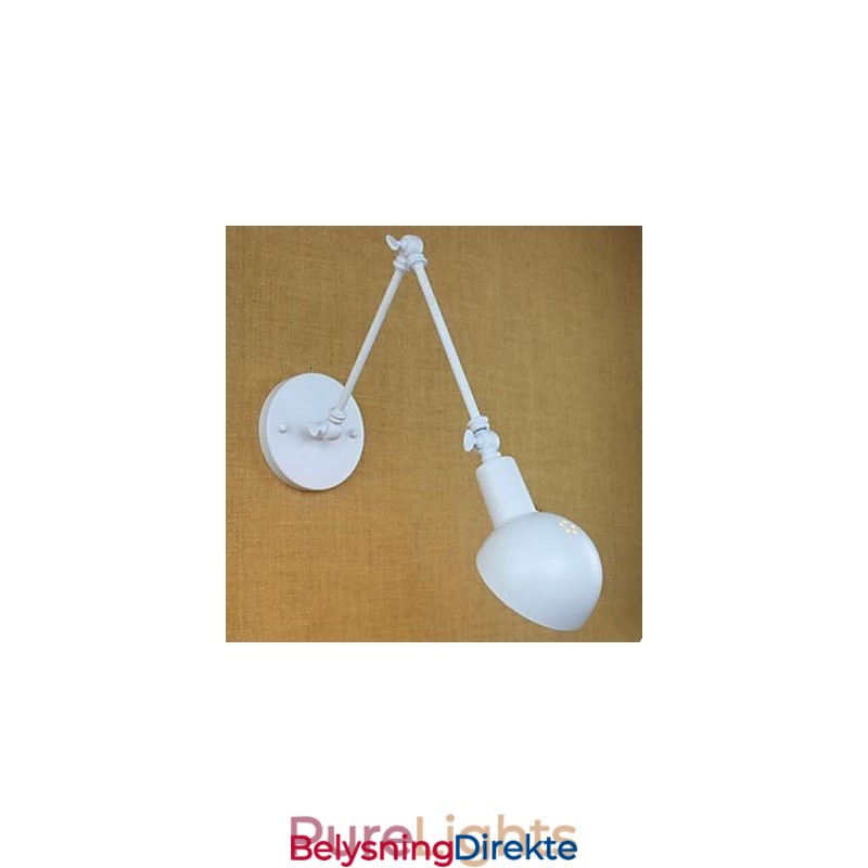 Hvit Dobbel Festivalvegglampe I Smijern Med Lang Arm