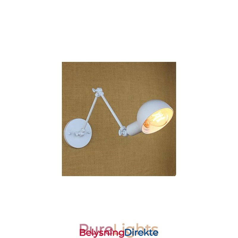 Hvit Dobbel Festivalvegglampe I Smijern Med Lang Arm