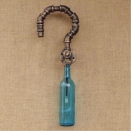 Retro Amerikansk Landsby Kreativ Industri Vind Designer Vannflaske Vegglampe Vegglampe