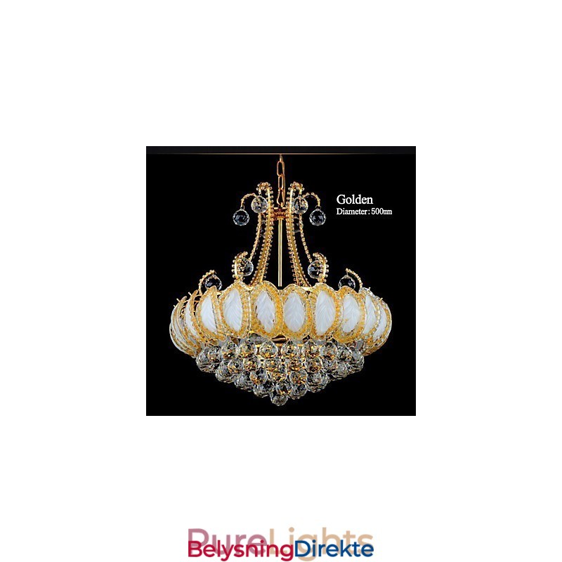 Moderne Luksuriøs Lysekrone I Krystall Med Anhengslampe, Diameter 50 Cm, Inneholder 8 Pærer