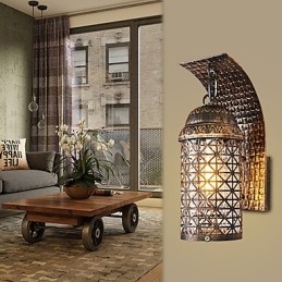 Rustikk Hyttemalingsfunksjon For Mini-Stil Opplyst Vegglampe I Vegg