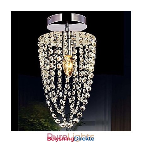 1 Lysende Moderne K9 Krystalllysekrone I Krom Med 1 Pære