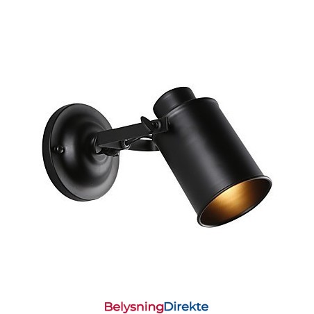 Vintage Vegglampe I Svart Metall I Loftstil, Stue, Spisestue, Gang, Kafé, Barer, Bar, Vegglampe